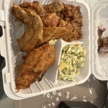 The Barbecue Pit - Part of a fried chicken dinner - Barbeque Near Me - Bronx, New York