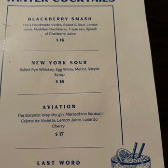 Cara Mia - Winter cocktails. New York sour and the Last Word were very tasty - Italian Near Me - Rancho Cucamonga, California