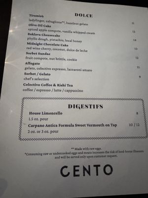 Menu photo 1 Cento Madison, WI