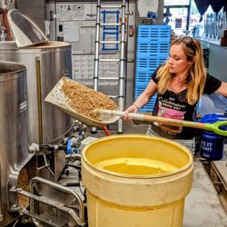 Slackers Brewing - Kelsey showing off her strength