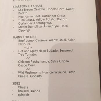 Lima Floral - Saturday menu - Peruvian Near Me - London, XGL