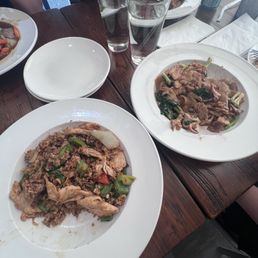 Pad See Eiw with chicken, Basil Fried Rice with chicken Pad See Eiw with chicken, Basil Fried Rice with chicken