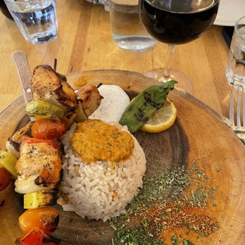 Troya - Salmon skewers and a crazy good rice. - Mediterranean Near Me - San Francisco, California