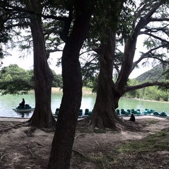 Garner State Park - Pano of the kayak rental area by the damn - Parks Near Me - Concan, Texas