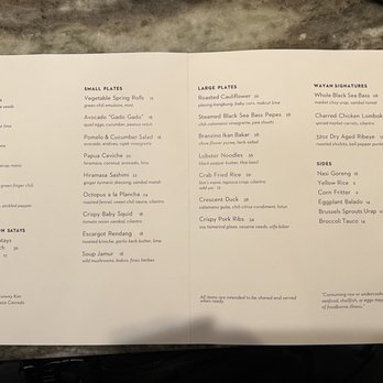 Wayan - Dinner Menu - Indonesian Near Me - New York, New York