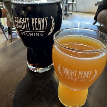 Bright Penny Brewing - Milk stout and blood orange wheat - Pizza Near Me - Mebane, North Carolina Bright Penny Brewing - Milk stout and blood orange wheat - Pizza Near Me - Mebane, North Carolina