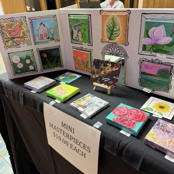 Olathe Art Gallery - A creative display of mini art pieces done by the artist of the Olathe Art Gallery for their fundraising event. - Art Galleries Near Me - Olathe, Kansas Olathe Art Gallery - A creative display of mini art pieces done by the artist of the Olathe Art Gallery for their fundraising event. - Art Galleries Near Me - Olathe, Kansas