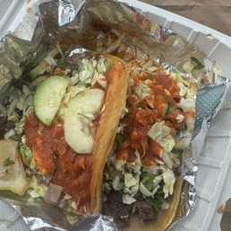 Got two tacos lengua and cabeza