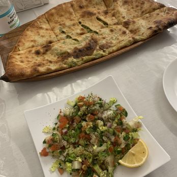 Kunduz Kabob & Pizza - Mixed Potatoes and Chives Bolani (comes with salad & sauce, can feed 3-4 people as an appetizer) - Afghan Near Me - Lakeside, California