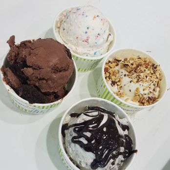 Creamistry - Birthday Cake, Salted caramel, Chocolate with brownie pieces, Cookies and cream - yummy! - Desserts Near Me - Cerritos, California Creamistry - Birthday Cake, Salted caramel, Chocolate with brownie pieces, Cookies and cream - yummy! - Desserts Near Me - Cerritos, California
