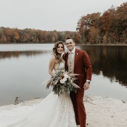 Congratulations! You look gorgeous! Ivory Row also caters to our outdoor weddings