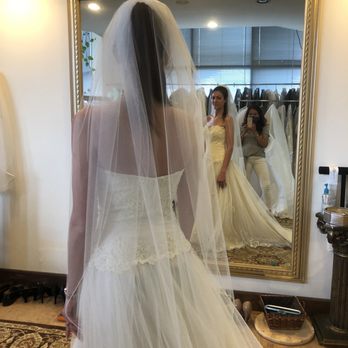 Classic Tailors - 1st fitting after initial cut & handmade GORGEOUS veil! - Bridal Near Me - Houston, Texas