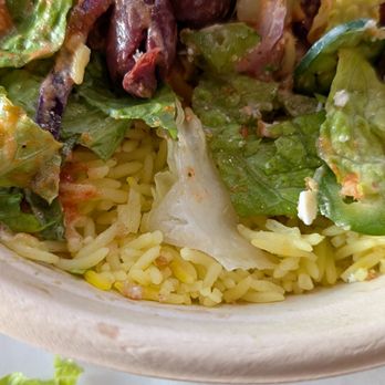 The Kebab Shop - I ordered truffle brown rice as a base for my bowl. They used saffron rice instead. I wonder why? - Mediterranean Near Me - Cypress, California The Kebab Shop - I ordered truffle brown rice as a base for my bowl. They used saffron rice instead. I wonder why? - Mediterranean Near Me - Cypress, California