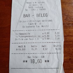 Weber's Weinstube - Very reasonable prices in my opinion