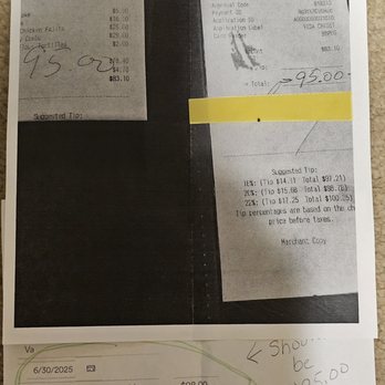 Parrando's Tex-Mex Grill - image of check, image of credit card receipt and image of my onlne back statement - Tex-Mex Near Me - Ashburn, Virginia