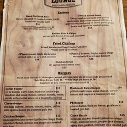 Lariat Lounge - Menu as of January 2023