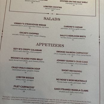 Oscar's Steakhouse - Menu - Steakhouses Near Me - Las Vegas, Nevada