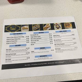 Elise’s Eatery - Menu - Burgers Near Me - Crescent City, California