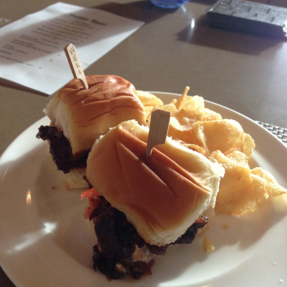 SHOR - Delicious Short Rib Sliders w horseradish sauce, pickled onions & chips on the side ($5 @ happy hour). Taste buds were happy! - Breakfast & Brunch Near Me - Honolulu, Hawaii SHOR - Delicious Short Rib Sliders w horseradish sauce, pickled onions & chips on the side ($5 @ happy hour). Taste buds were happy! - Breakfast & Brunch Near Me - Honolulu, Hawaii