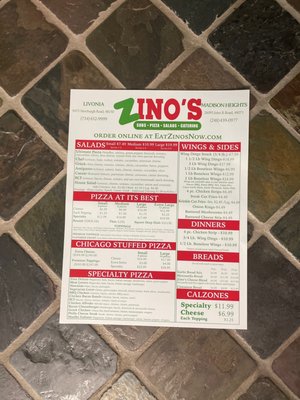 Menu photo 2 Zino's Subs & Pizza Madison Heights, MI Menu photo 2 Zino's Subs & Pizza Madison Heights, MI