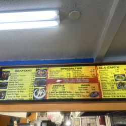 Baja Mar Fish Taco - Menu board