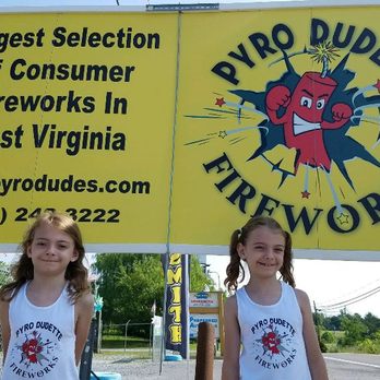 Pyro Dudes Fireworks - Chris's girls showing off their custom made shirts! - Fireworks Near Me - Falling Waters, West Virginia