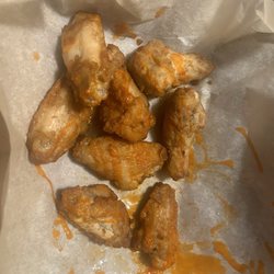 Domino's Pizza - Hot Buffalo how wings almost no sauce.