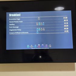 SFGH Cafeteria - Breakfast menu as of Sept 13, 2025