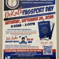 DeKalb County Superior Court - Saturday passport service available today until 2 pm