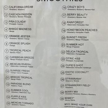 Cascada Refrescante - Smoothie menu - Ice Cream & Frozen Yogurt Near Me - Buena Park, California Cascada Refrescante - Smoothie menu - Ice Cream & Frozen Yogurt Near Me - Buena Park, California