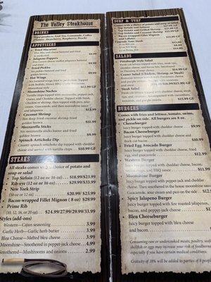 Menu photo 1 The Valley Steakhouse Vernal, UT Menu photo 1 The Valley Steakhouse Vernal, UT