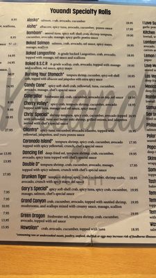 Menu photo 5 Youandi Sushi Temecula, CA