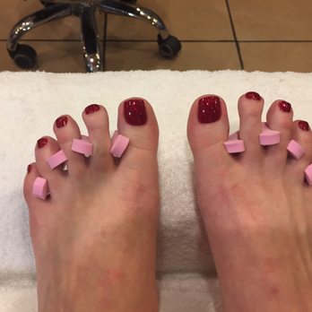 Happy Nails - Sparkly red Christmas toes! - Nail Salons Near Me - Bellingham, Washington Happy Nails - Sparkly red Christmas toes! - Nail Salons Near Me - Bellingham, Washington