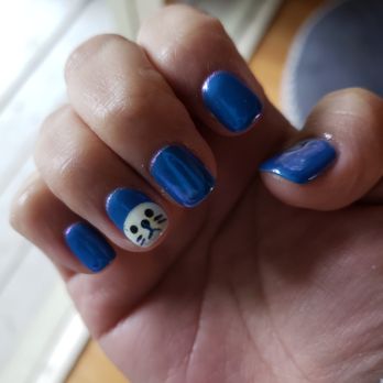 Nina's Salon - Bee did this beautiful manicure for me with seal nail art that she copied just from glancing at a picture. - Nail Salons Near Me - Beaverton, Oregon
