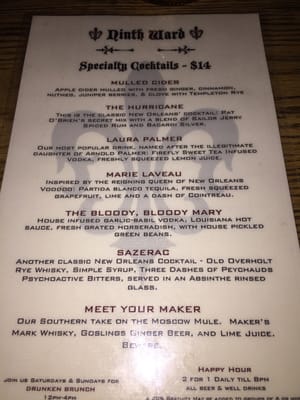 Menu photo 1 Ninth Ward New York, NY