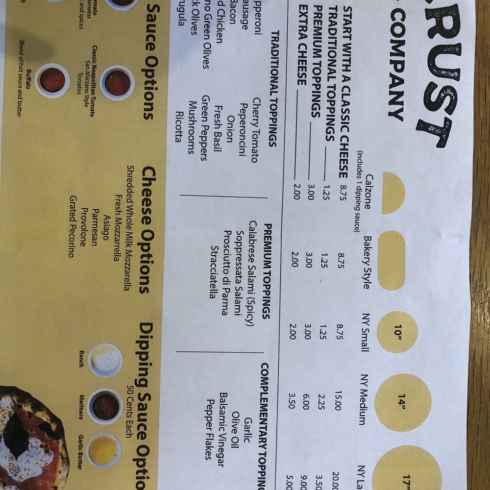 Crust & Company - Menu - Pizza Near Me - Springfield, Ohio