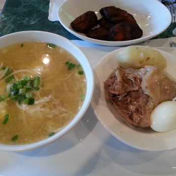 El Marino - Peruvian chicken soup and side of sweet plantains. So yummy! - Peruvian Near Me - Dover, New Jersey