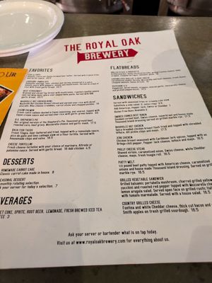 Menu photo 3 The Royal Oak Brewery Royal Oak, MI