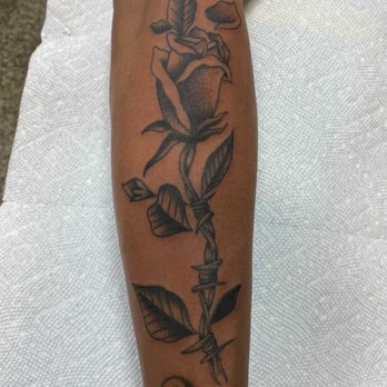 Tender Heart Tattoo - My tattoo! Rose stem with barb wire - Tattoo Near Me - Norfolk, Virginia Tender Heart Tattoo - My tattoo! Rose stem with barb wire - Tattoo Near Me - Norfolk, Virginia