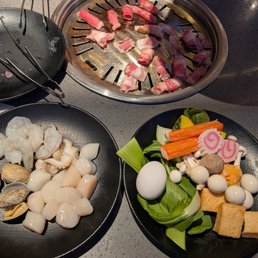 Seafood from the buffet to cook in our broth Seafood from the buffet to cook in our broth