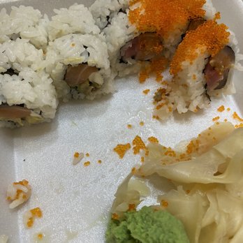 Jazmine - This is only 1/4 left after I was devouring the rainbow roll and spicy tuna roll. Good size rolls with great fish to rice ratio. - Asian Fusion Near Me - Reno, Nevada