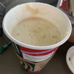 My drink is at least an inch below the cup line, like always.