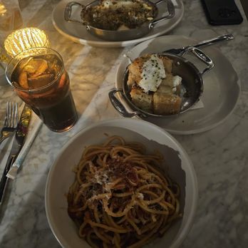 North Italia - My sister got Lasagna and I had the Spaghetti with meat sauce. And as always, a Dr Pepper. - Italian Near Me - Tempe, Arizona