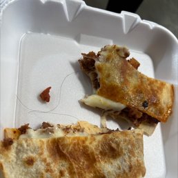 Loved this place was delicious... until i found two big hairs inside my quesadilla.... And it's buried inside so not from me forsure...... Loved this place was delicious... until i found two big hairs inside my quesadilla.... And it's buried inside so not from me forsure......