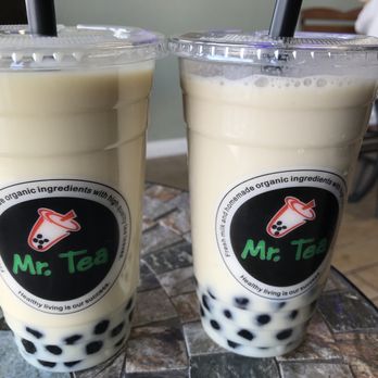 Mr Tea - Left: Taro milk tea Right: Jasmine milk tea - Bubble Tea Near Me - Las Vegas, Nevada