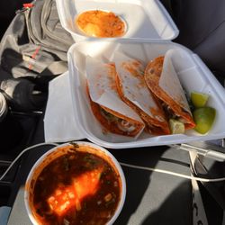Hell's tacos - Quesa birria tacos with consomé