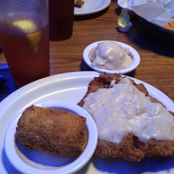 Calico County Restaurant - Chicken fried steak, mashed potatoes with gravy and chicken fried corn on the cob!!!! YUM!!! - Breakfast & Brunch Near Me - Amarillo, Texas