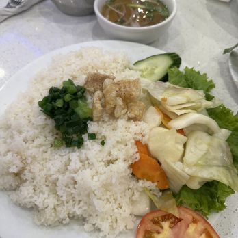 Pho Mi Viet Hoa - Plate of rice that came with the ginger chicken - Vietnamese Near Me - North York, Ontario