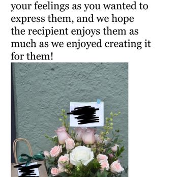 Park Florist - Email from Park Florist with the pic of my order (redacted for privacy) - Florists Near Me - Takoma Park, Maryland Park Florist - Email from Park Florist with the pic of my order (redacted for privacy) - Florists Near Me - Takoma Park, Maryland