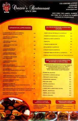 Menu photo 7 Orozco's San Juan, PR